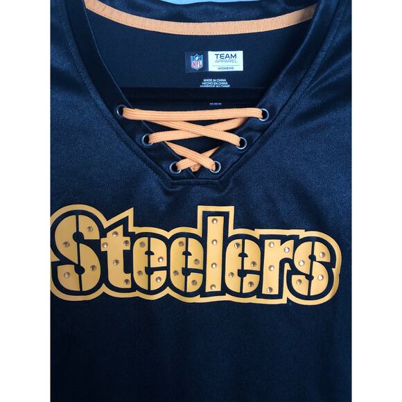 NFL Team Apparel Women's Medium Pittsburgh Steelers Top - Picture 3 of 7